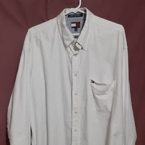 Vintage '99 Mens Tommy Hilfiger 1XT 100% Cotton White Button-down Shirt, GUC